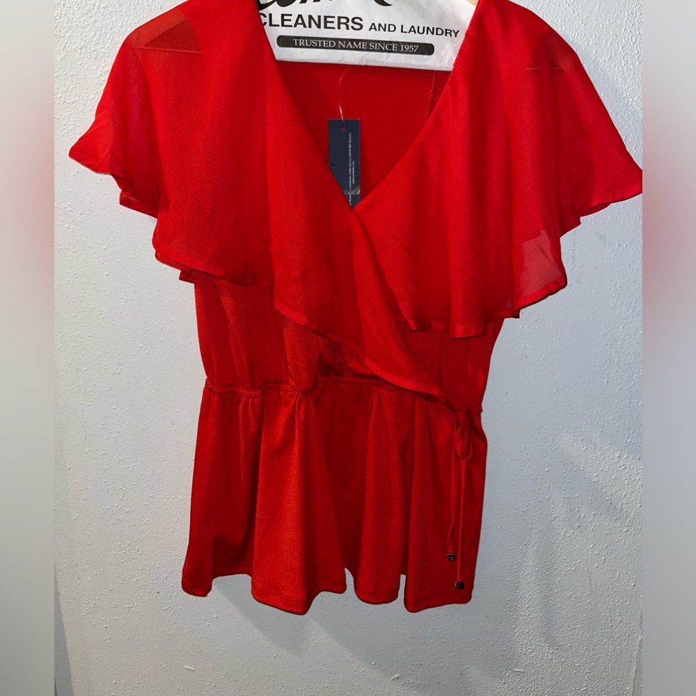 ruffle-trim surplice adrienne vittadini size Small